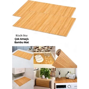 Naturel Bambu Kaydırmaz Çamaşır Makinası Üstü Örtüsü Mutfak Bulaşık Matı Su Geçirmez Banyo Matı