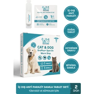 Kedi Iç Dış Bitkisel Parazit Iç Dış Damlası Köpek Iç Dış Anti Parazit Bit Pire Kene Damla Seti