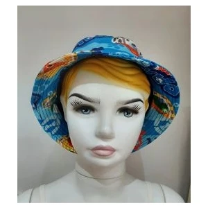 Kız Ve Erkek Çocuk Dijital Baskılı Fötr Şapka 8-12 Yaş Kırmızı