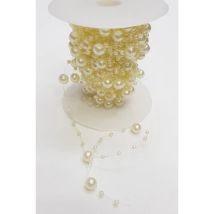 Krem Saçaklı Misinalı Inci