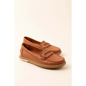 Kadın Hakiki Deri Günlük Rahat Klasik Ayakkabı HL.24105 - Taba - 39 Taba