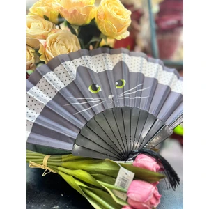 Plastik Kedi Tasarımlı Yelpaze