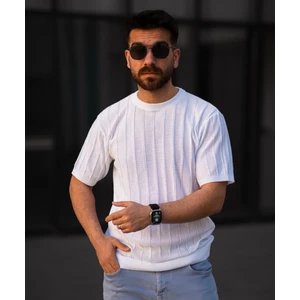 Bisiklet Yaka Triko Örme T-Shirt