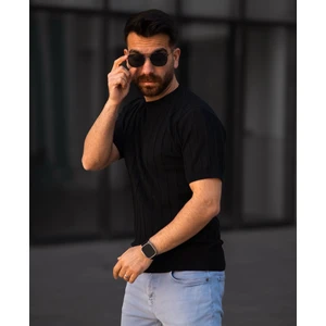 Bisiklet Yaka Triko Örme T-Shirt