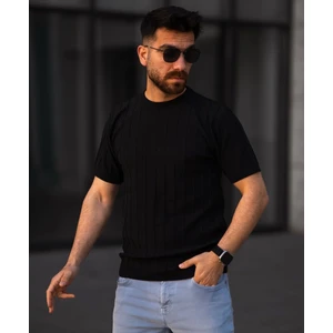 Bisiklet Yaka Triko Örme T-Shirt