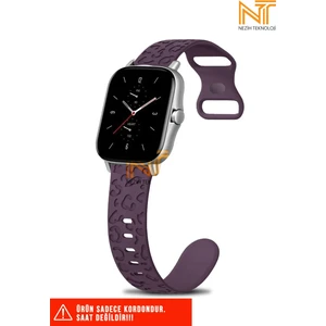 Xiaomi Amazfit Gts / Gts 2 / Gts 2e / Gt S3 / Gt S4 Mini Uyumlu Leopar Desenli Silikon Kordon 20MM