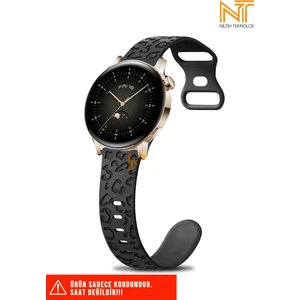 Xiaomi Amazfit Gts / Gts 2 / Gts 2e / Gt S3 / Gt S4 Mini Uyumlu Leopar Desenli Silikon Kordon 20MM
