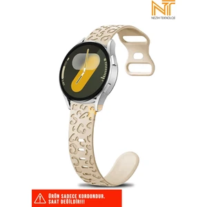 Samsung Galaxy Watch Fe / 4 / 5 / 5 Pro / 6 / 7 40 42 44 46MM Uyumlu Leopar Desenli Silikon Kordon