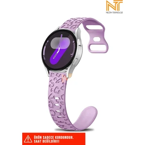 Samsung Galaxy Watch Fe / 4 / 5 / 5 Pro / 6 / 7 40 42 44 46MM Uyumlu Leopar Desenli Silikon Kordon