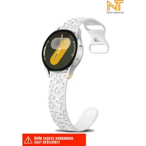 Samsung Galaxy Watch Fe / 4 / 5 / 5 Pro / 6 / 7 40 42 44 46MM Uyumlu Leopar Desenli Silikon Kordon