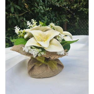 Olala Gift Me Öğretmenler günü hediyesi Işıklı Zarafetin ve Saflığın Simgesi Olan Zambaklarla Süslü Ömürlük Hediye