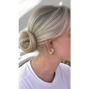 Stella Zirkon Taşlı Rose Gold-Silver Çelik Küpe