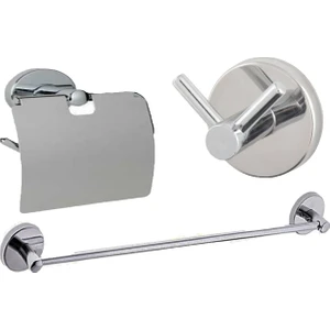 Banyo 3 Lü Set Bornoz Askısı, Uzun Havluluk, Geniş Wc Kağıtlık
