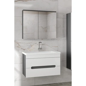 Alpi 80 cm Seramik Lavabolu Banyo Dolabı Seti-Mdf-Hazır Kurulu--