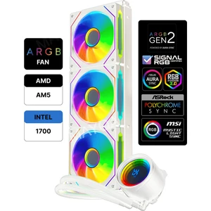 Hydra Beyaz AHD360MM Argb Isı Dereceli Sıvı Soğutma
