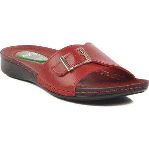 Kırmızı Jel Tabanlı Kadın Terlik 6811 Z