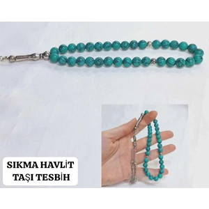Sıkma Havlit Taşı Tesbih Yeşil Hediyelik Aksesuar Bijuteri Tesbih