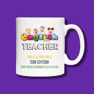 Öğretmenler Günü Kişiye Özel Ingilizce Öğretmeni Tasarımlı Hediye Kupa Bardak