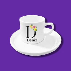 Kişiye Özel D Harfi Isim Harf Tekli Kahve Fincanı