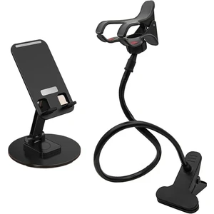 Katlanabilir  Masaüstü Telefon Standı ve Esnek Kollu Mandallı Akrobat Telefon Tutucu