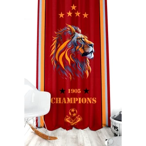 Bertille Home Çocuk ve Bebek Odası Sarı Kırmızı Taraftar Futbol Serisi Fon Perde Tek Kanat (Child Room Curtain)