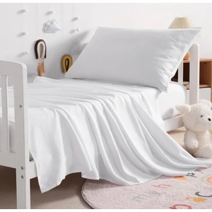 Düz Beyaz Bebek Çarşafı | 120X180 cm | Dört Kenar Dikim | %90 Pamuk