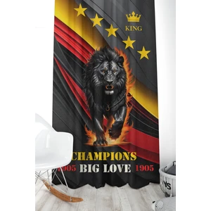 Bertille Home Çocuk ve Bebek Odası Sarı Kırmızı Taraftar Futbol Serisi Fon Perde Tek Kanat (Child Room Curtain)