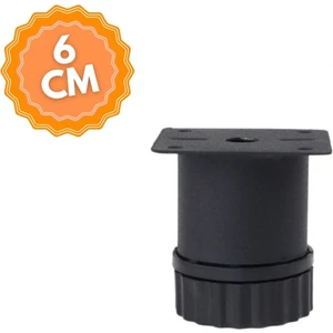 Ayarlanabilir 6 cm Bingolu Siyah Metal Mobilya Ayağı, Lüks Metal Mobilya Ayak, Koltuk, Dolap, Şifonyer Ayak