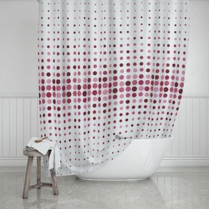Banyo Perdesi 2x110x200 Çift Kanat Duş Perdesi Halka Hediyeli Duşakabin Perdesi 4961 Pembe