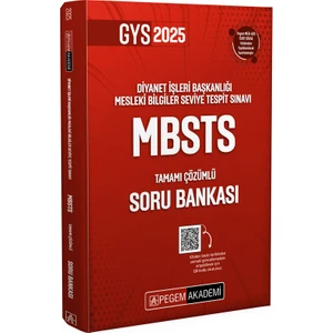 Pegem Akademi Yayıncılık 2024 Diyanet İşleri Başkanlığı Mesleki Bilgiler MBSTS Tamamı Çözümlü Soru Bankası