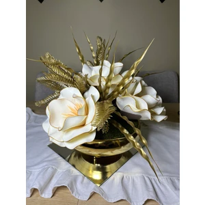 Essa Craft Gold Metal Vazo Eva Lateks Aranjman(AYNA DAHİL DEĞİLDİR.)