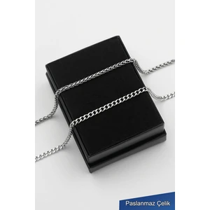 316L Çelik Kararmaz A+ Gümüş Klasik Erkek Bileklik (2 Adet)