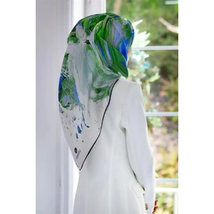 Twill Ipek Eşarp Saks, Zümrüt Yeşili