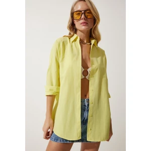 Kadın Oversize Uzun Basic Gömlek