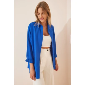 Kadın Oversize Uzun Basic Gömlek