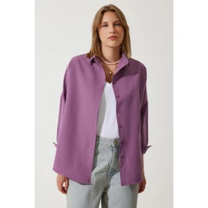 Kadın Oversize Uzun Basic Gömlek