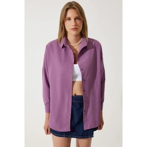 Kadın Oversize Uzun Basic Gömlek