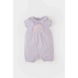 Kız Bebek Yenidoğan Gökkuşağı Baskılı Penye Kısa Kollu Tulum C9488A525SM