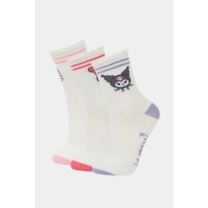 Kız Çocuk Hello Kitty 3'lü Pamuklu Uzun Çorap F6704A8NS