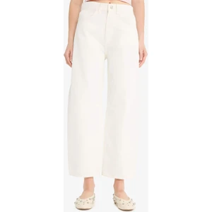 Barrel Fit Normal Bel Bilek Boy Beyaz Jean Pantolon F4670AX25HS