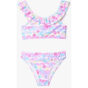 Kız Çocuk Star Shell Fırfırlı Halter Yaka Bikini Takımı