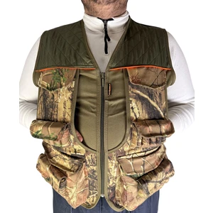 Turuncu Şeritli Tulum Cepli Avcı Yeleği - 22 Fişek Kapasiteli - 12 Kalibre