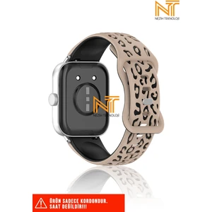 Xiaomi Redmi Watch 4 / 5 / Xiaomi Mi Band 8 Pro Uyumlu Leopar Desenli Silikon Kordon