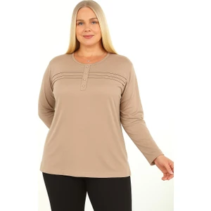 Kadın Giyim Mevsimlik Uzun Kollu Pamuklu Düğmeli Anne Penyesi