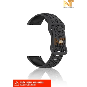 Huawei Gt2 / Gt2 Pro / Gt3 / Gt4 / Gt5 / Gt5 Pro / Gt6 / Gt6 Pro 46mm Uyumlu Leopar Desen Silikon Kordon 22mm