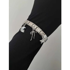 Ay&yıldız&kurdele Figürlü Italyan Charm Bileklik