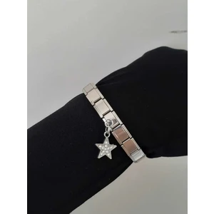 Yıldızlı Çelik Italyan Charm Bileklik