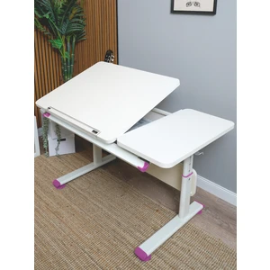 Creo Mobili Yükseklik ve Eğim Ayarlı, Vega Simple Çalışma Masası Çekmecesiz - 130x70 cm, Beyaz/Fuşya