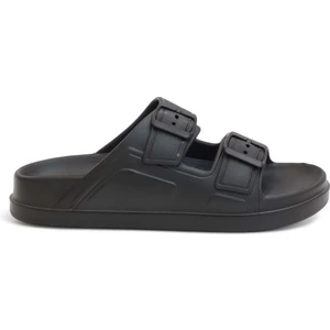 2152 Çift Tokalı Ultra Hafif Eva Tabanlı Havuz,plaj,günlük,umre ve Hac Için Uyumlu Erkek Terlik - NKT02152-SIYAH-36-37