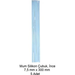 Silikon Mum Çubuk, Ince 7,5 x 300 mm (5 Adet)